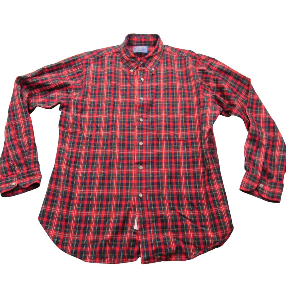 Pendleton Sir Pendleton‎ Plaid Wool Shirt Men's Size L Red Green Blue Button Up